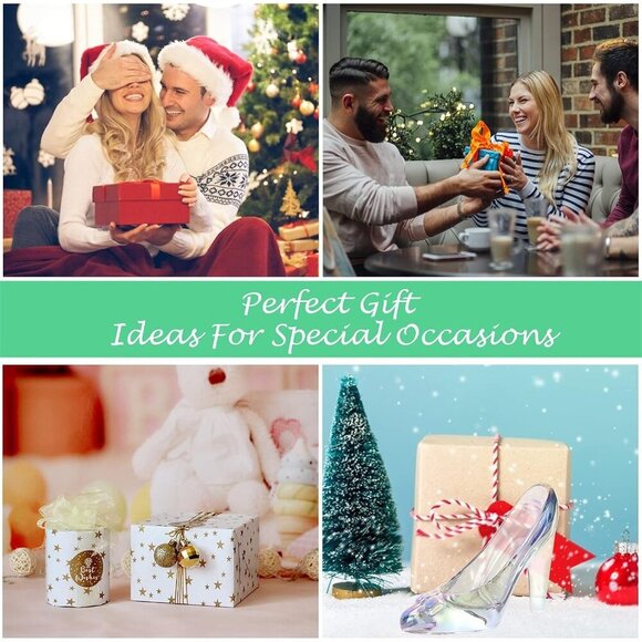 SHOWLOUE Glass Ornament Cinderella Glass Slipper Table Decor for Wedding Party - Picture 7 of 7